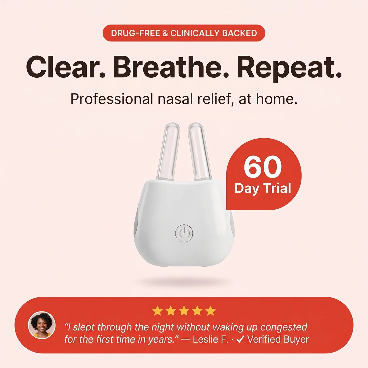 SafeSniff™ Relief Pro: Smart Nasal Red Light Therapy